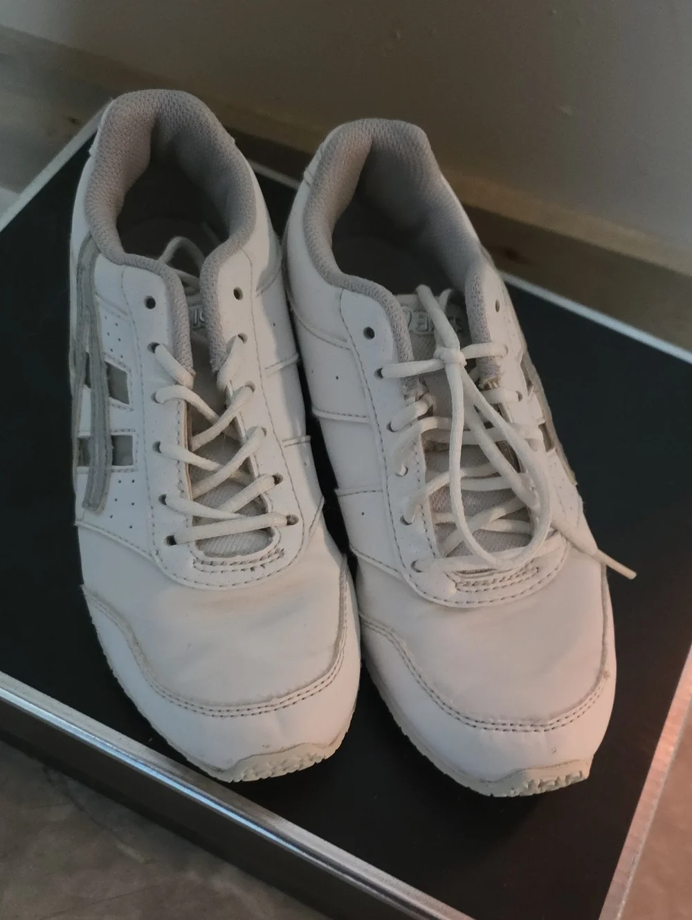 Asics White and Light Gray Kids' Cheer Shoes